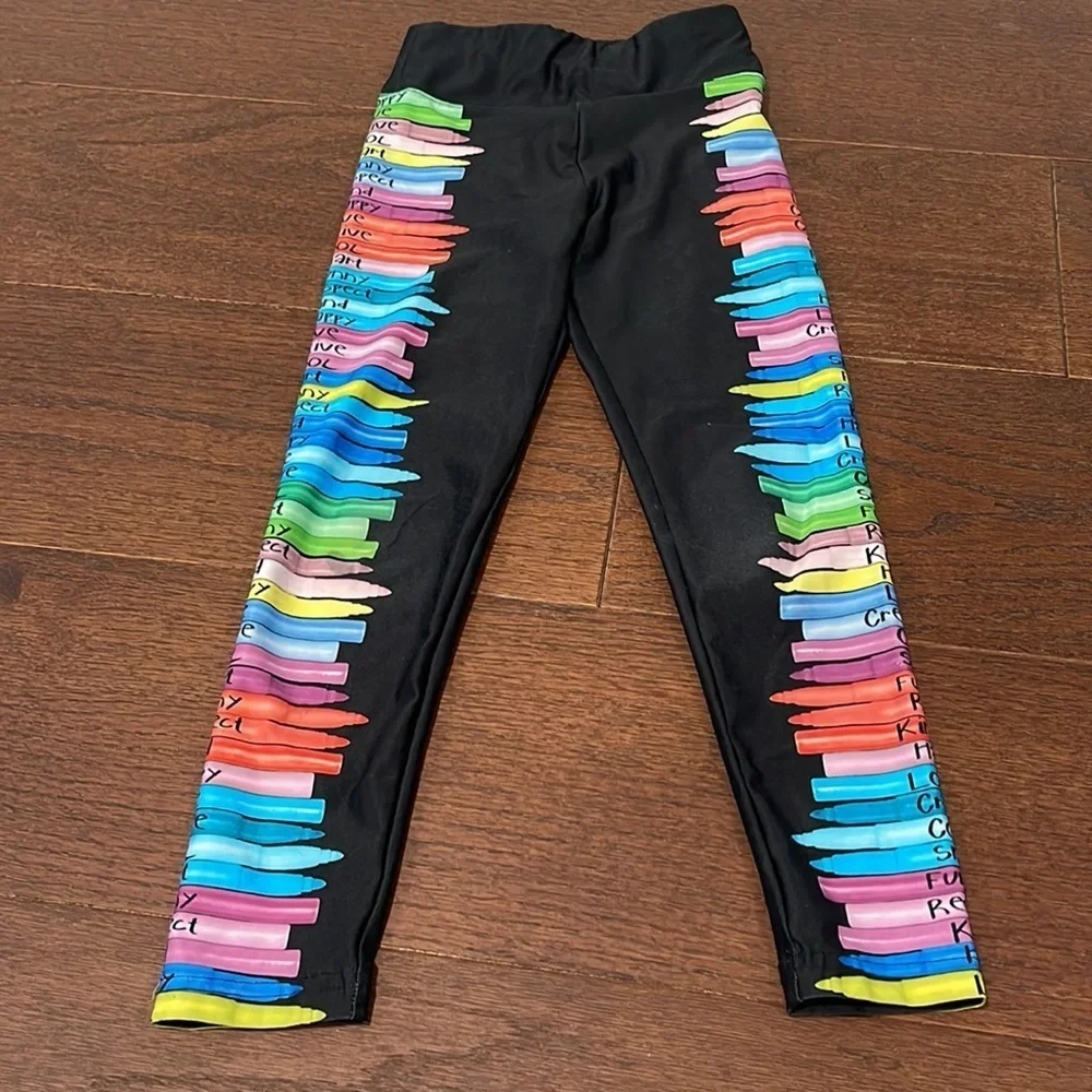 Justice Girls Black Leggings Size 7